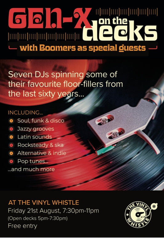 Fri 21st Aug | Gen-X & Boomers on the Decks & Open Decks | 5pm